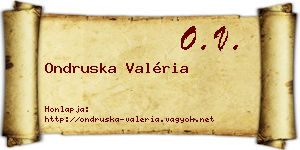 Ondruska Valéria névjegykártya