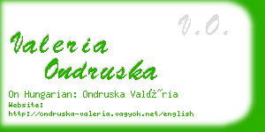 valeria ondruska business card